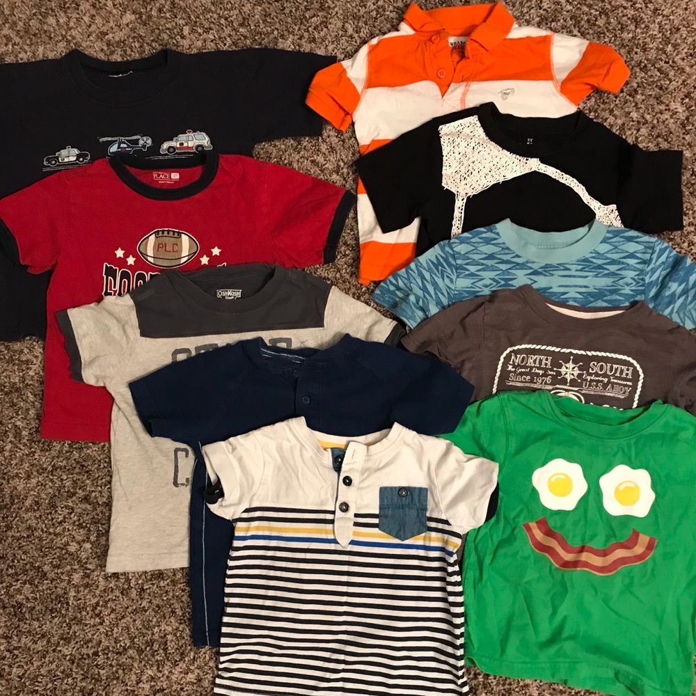 3T Boys Short Sleeved Shirts (10 Shirts)